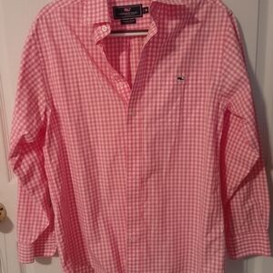 Vineyard Vines Pink Gingham Button-Down Shirt